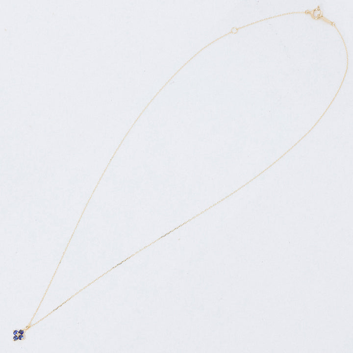 K10YG サファイア お花 ダイヤ ネックレス