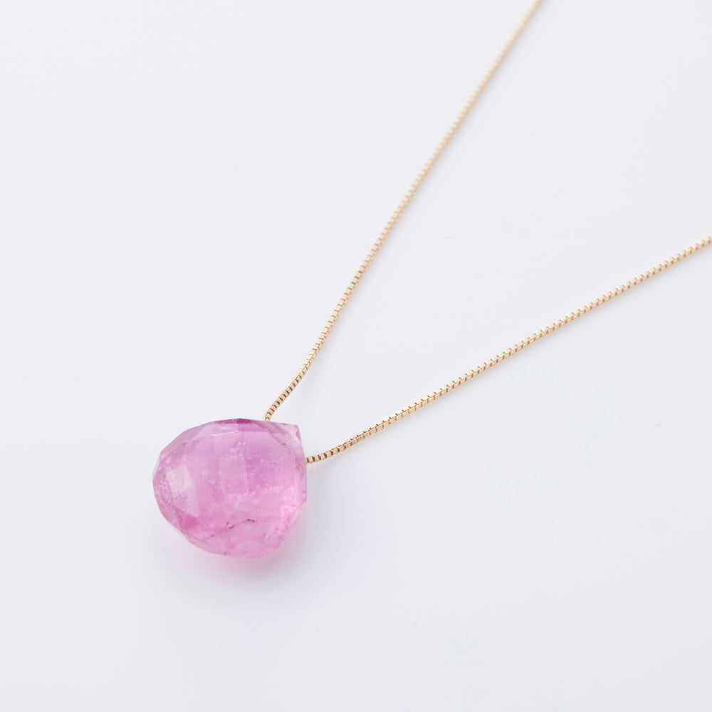 K10YG Rubellite Marron V-Chain Necklace