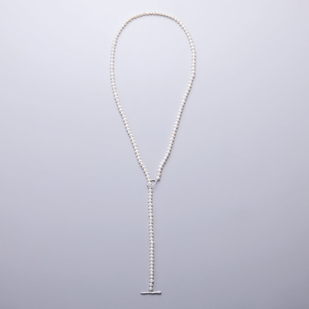 シルバー925 淡水パール ロングネックレス 70cm