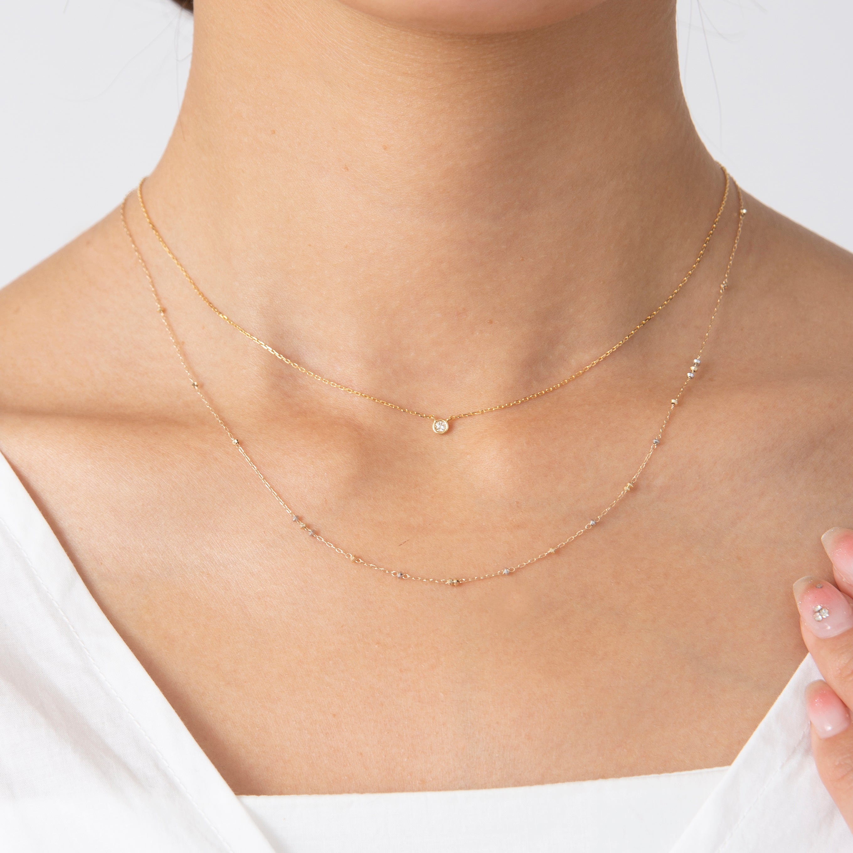 K10YG ドッツチェーンYG×WGネックレス45cm – COLETTE GIFT