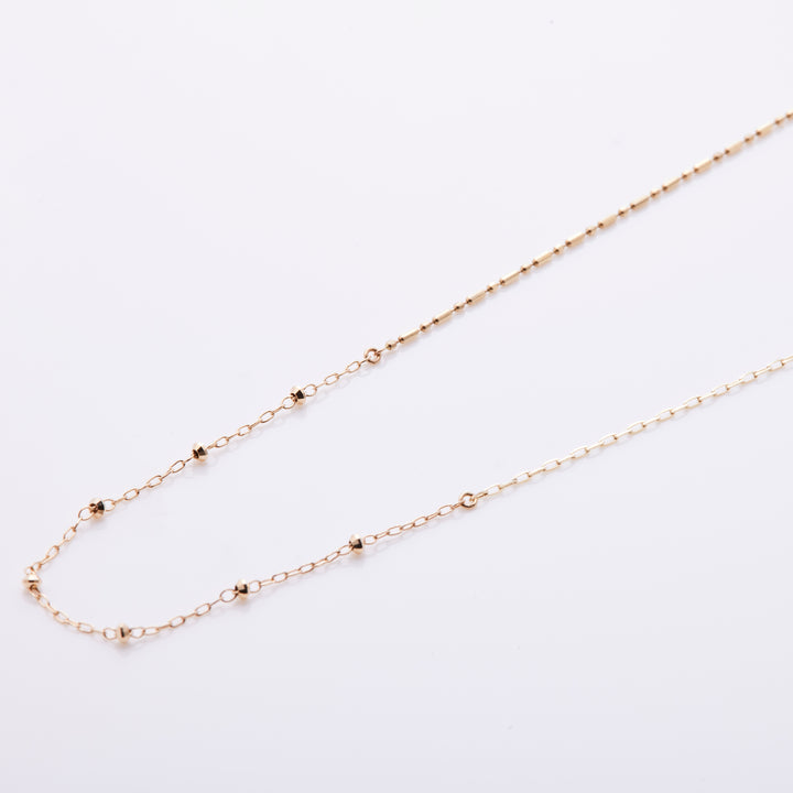 K10YG トロア コンビ ドッツ チェーン ネックレス 45cm