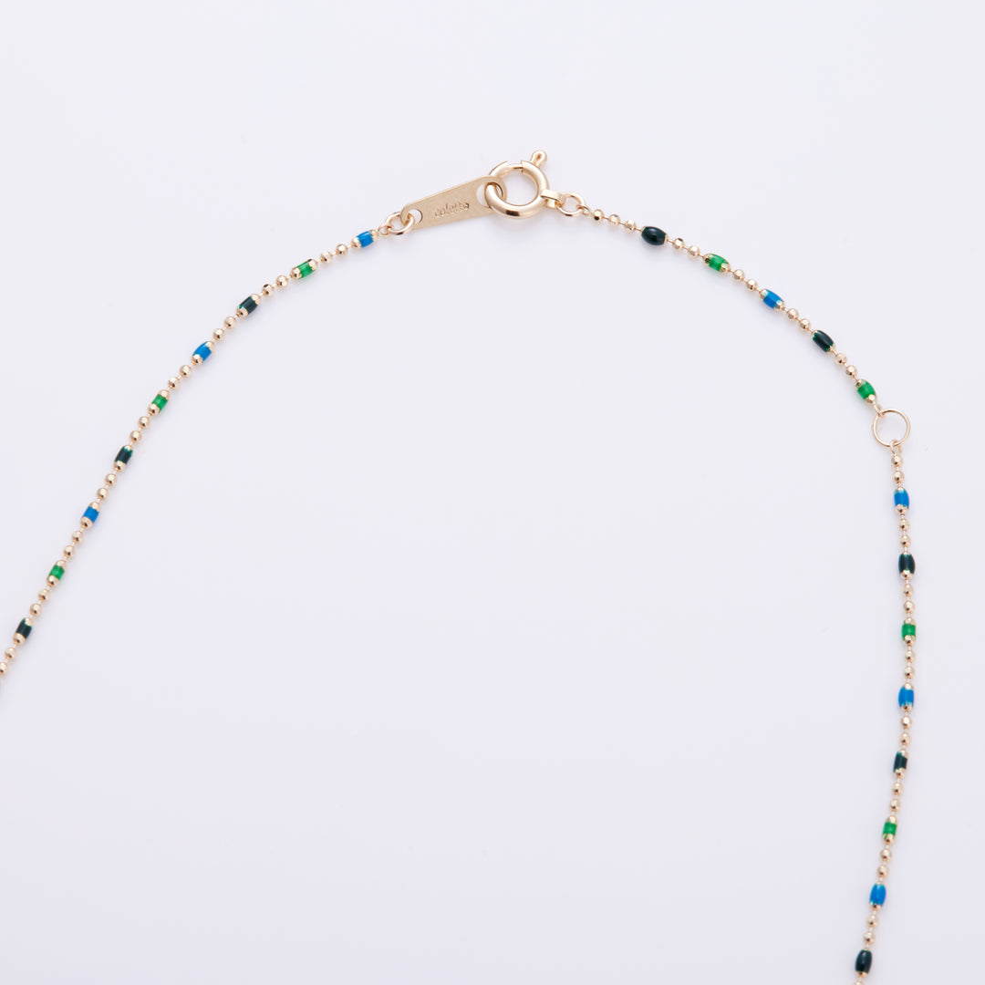 K10YG ルミネ ボールチェーン ネックレス green to blue