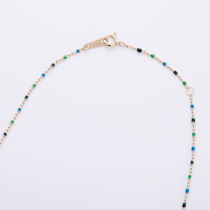 K10YG ルミネ ボールチェーン ネックレス green to blue