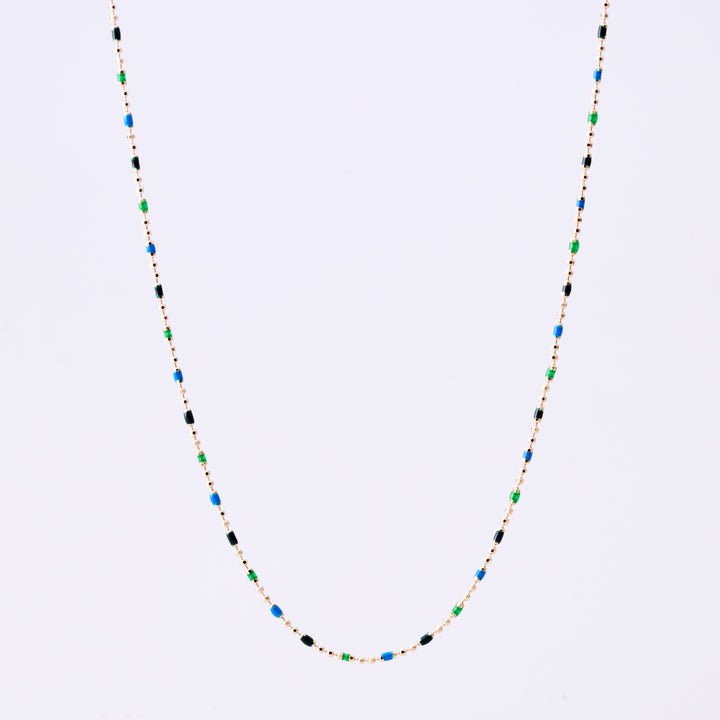 K10YG ルミネ ボールチェーン ネックレス green to blue