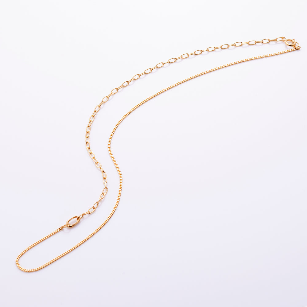 シルバー925/K18コーティング コンビチェーン ネックレス