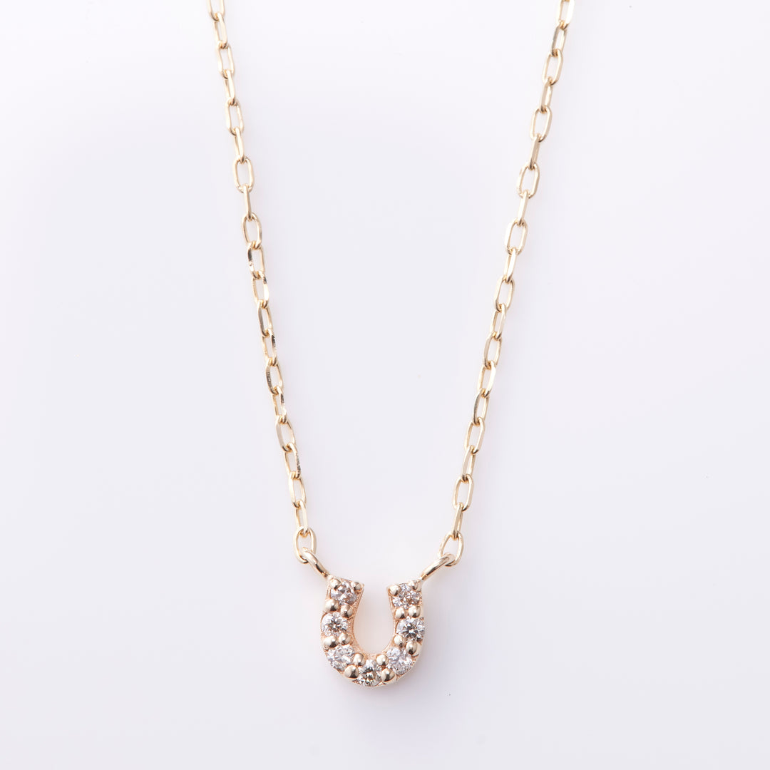 【Winter Limited】K10YG ホースシュー ダイヤ ネックレス