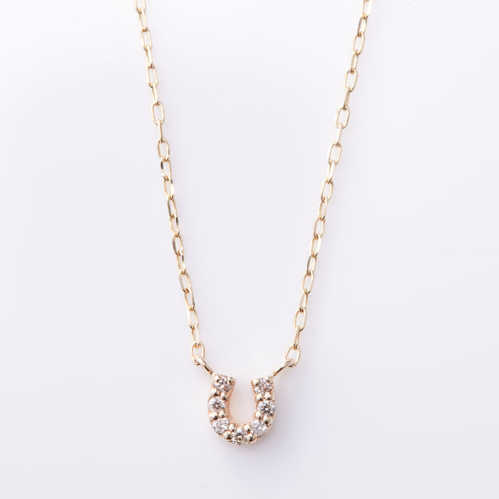 【Winter Limited】K10YG ホースシュー ダイヤ ネックレス