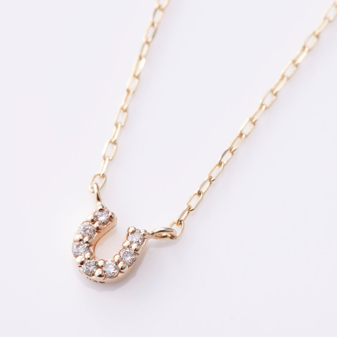 【Winter Limited】K10YG ホースシュー ダイヤ ネックレス