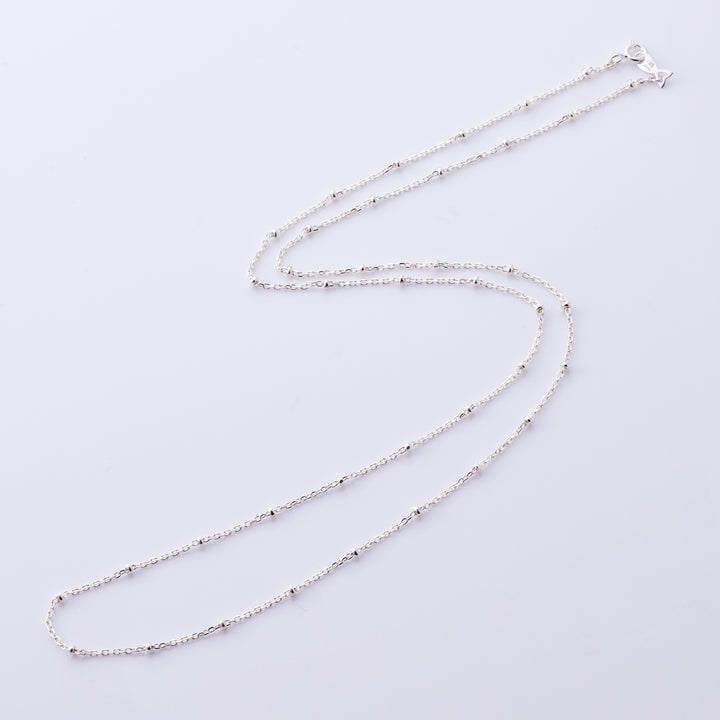 シルバー925 スタッド チェーン ロングネックレス 60cm