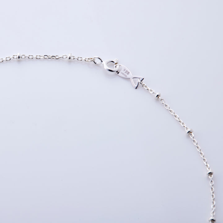 シルバー925 スタッド チェーン ロングネックレス 60cm