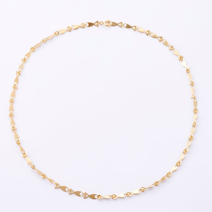 シルバー 925 フィッシュ ネックレス（ゴールド）