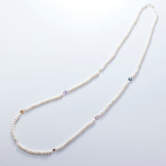 K10YG ビジュー パール ロングネックレス