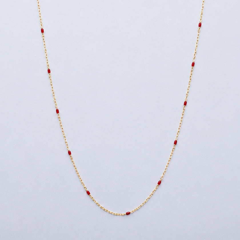 K10YG ルミネ Aチェーン ネックレス レッド