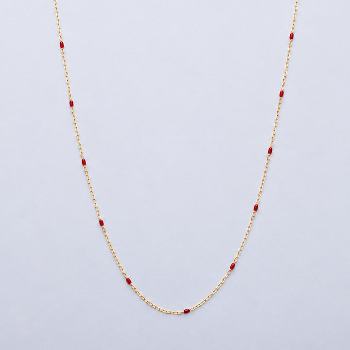 K10YG ルミネ Aチェーン ネックレス レッド