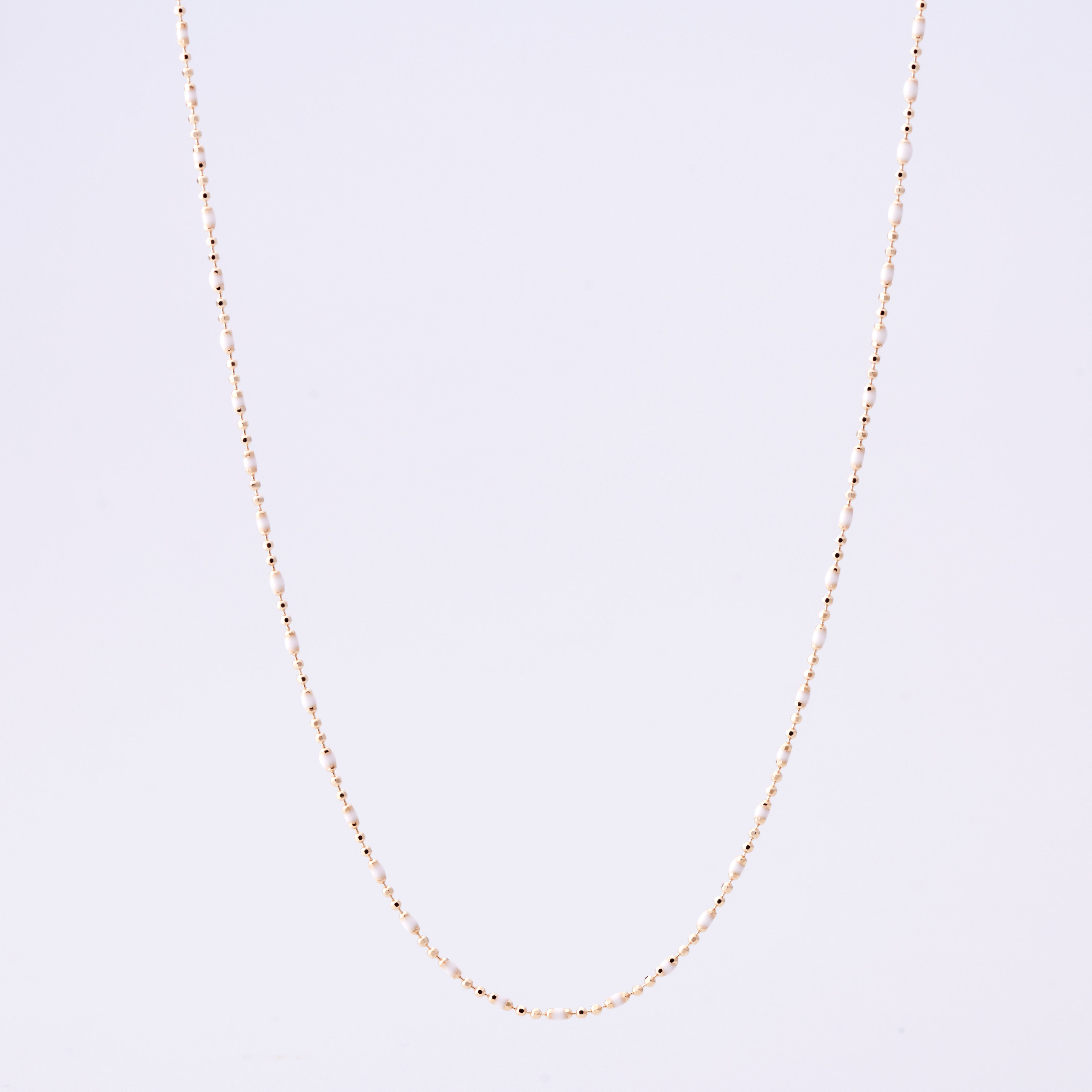 K10YG colette ♡ ボールチェーン　ネックレス K10YG ルミネ ボールチェーンネックレス ホワイト – COLETTE GIFT