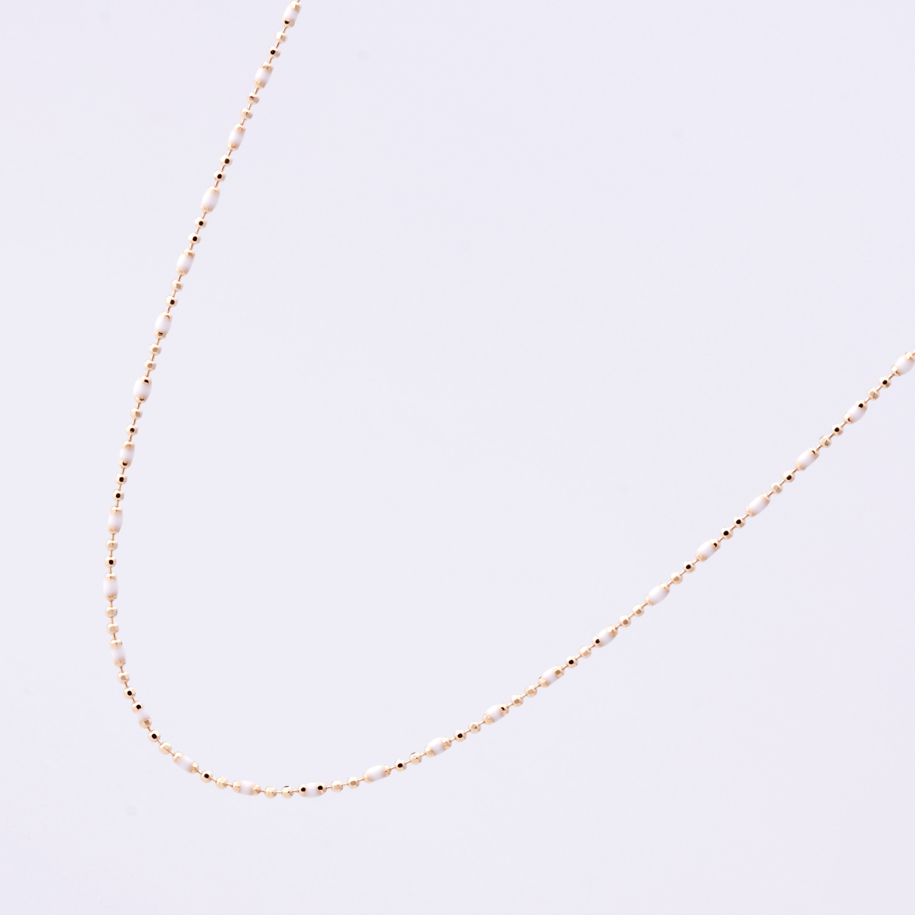 K10YG colette ♡ ボールチェーン　ネックレス K10YG ルミネ ボールチェーンネックレス ホワイト – COLETTE GIFT