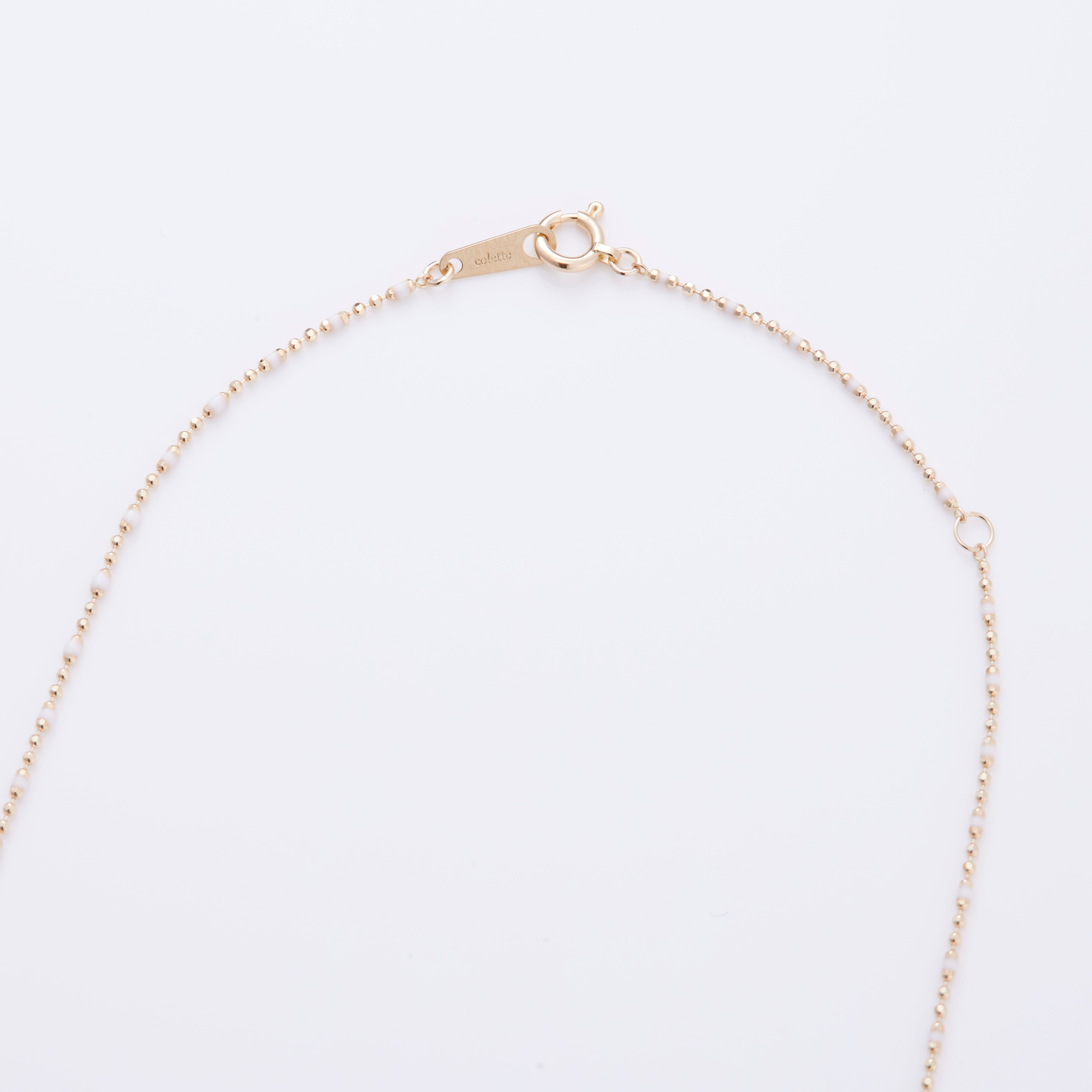 K10YG colette ♡ ボールチェーン　ネックレス K10YG ルミネ ボールチェーンネックレス ホワイト – COLETTE GIFT