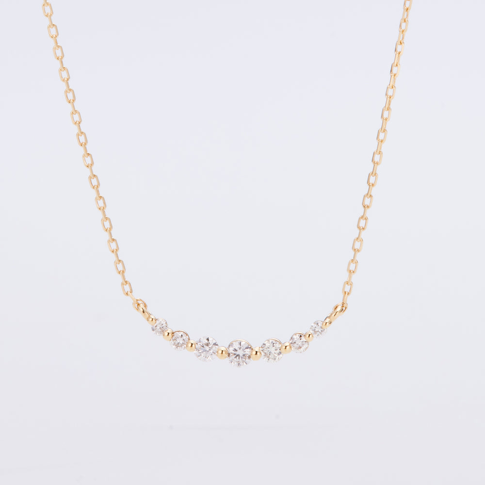 K18YG Diamond 7-piece Bar Necklace
