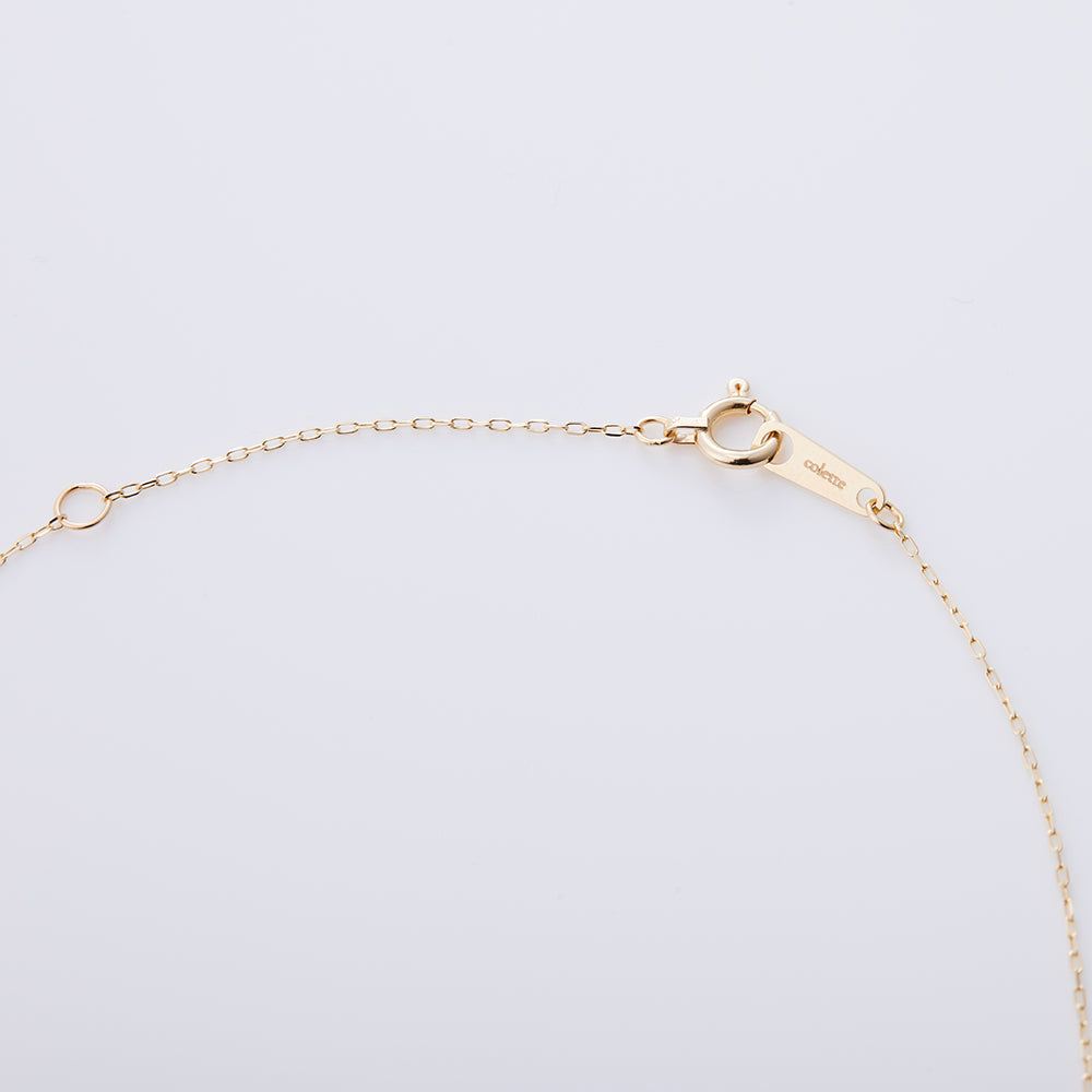 【Winter Limited】K10YG 1粒ダイヤ ミルグレイン タッセル ネックレス