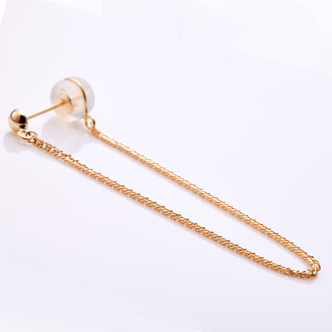 K18YG スイング チェーン ロングピアス（single）