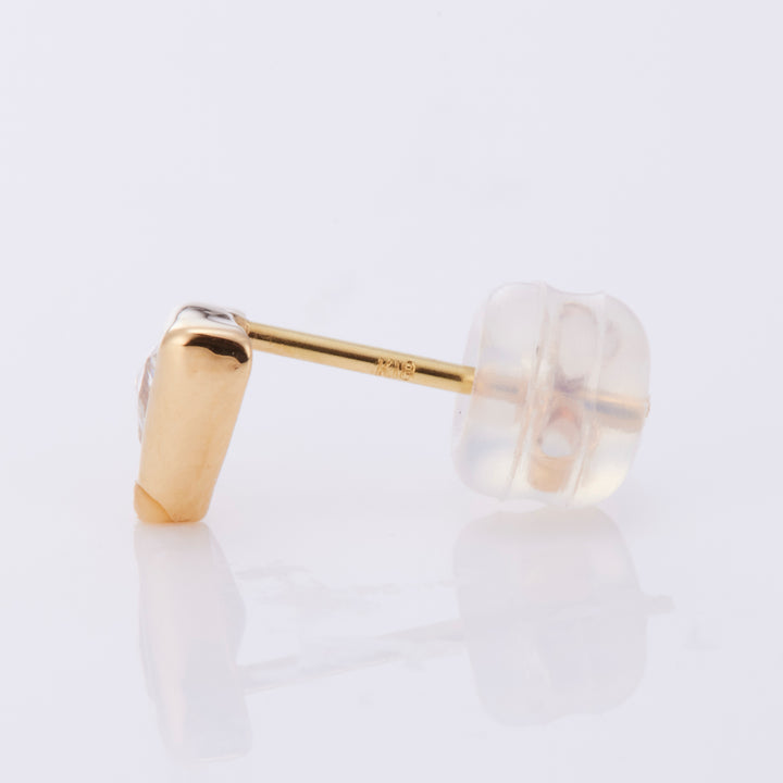 K18YG ダイヤ トライアングル ローズカット ピアス（0.306ct）