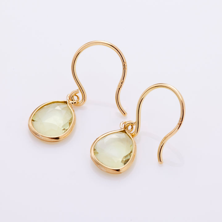 K18YG クリソベリル ダブルローズカット グロウ ピアス