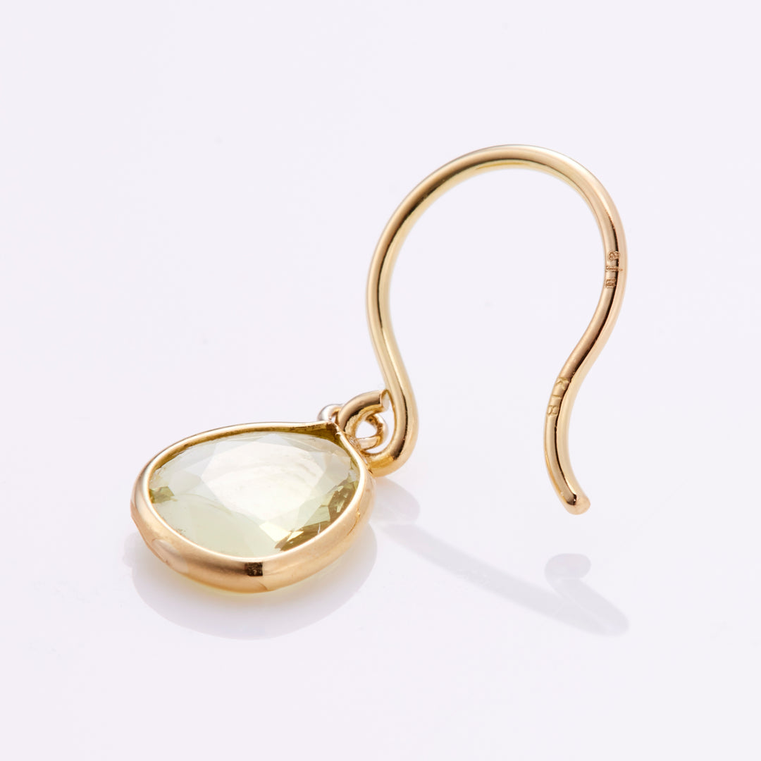 K18YG クリソベリル ダブルローズカット グロウ ピアス