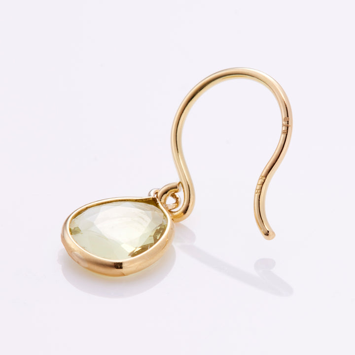 K18YG クリソベリル ダブルローズカット グロウ ピアス