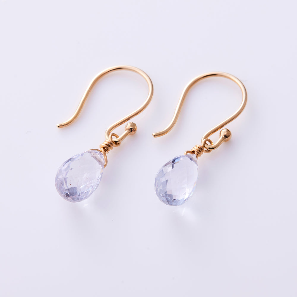 K10YG Precious Sapphire Pear-Shaped Cut Single Earring, Purple