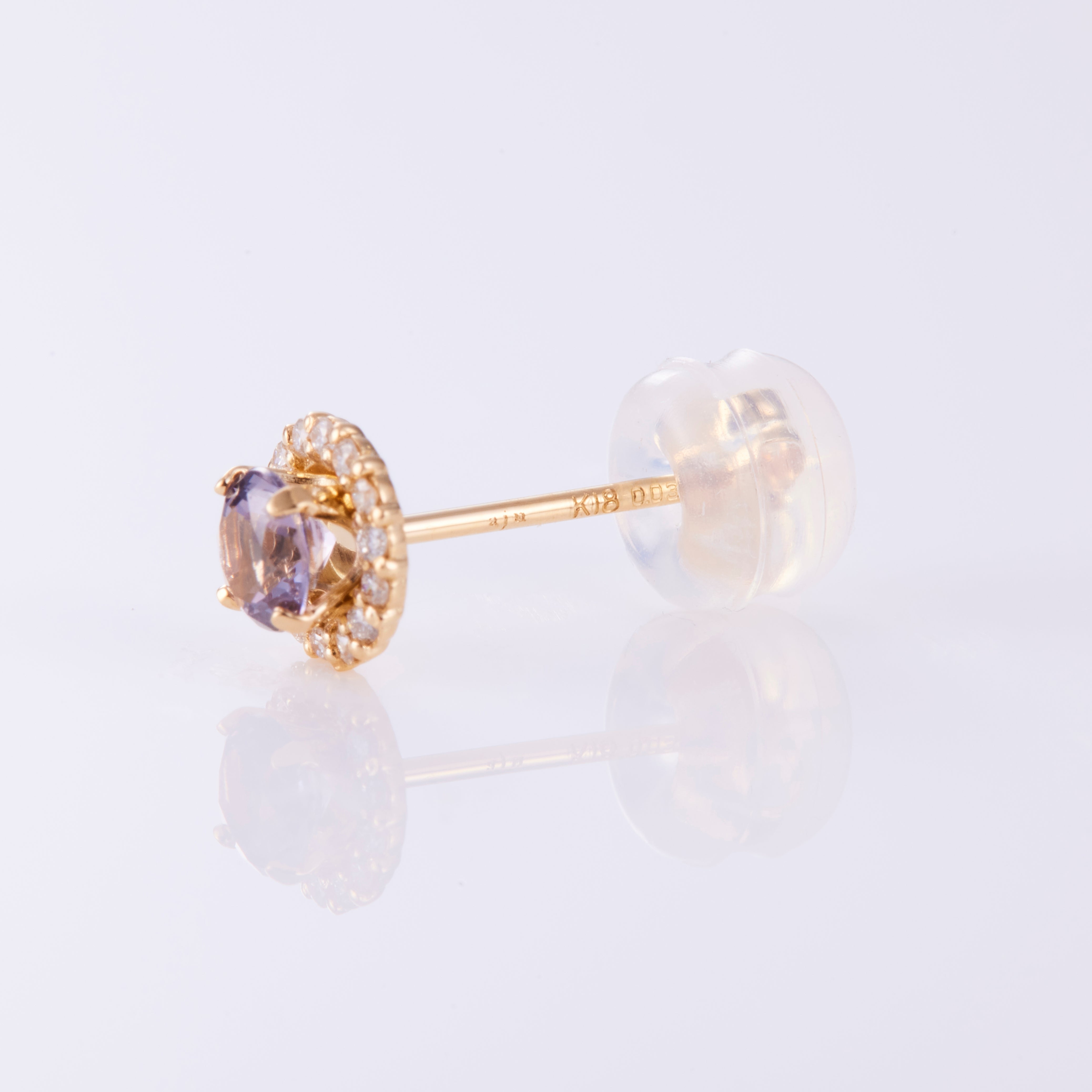 K18YG スピネル ジョリフィーユ ピアス パープル – COLETTE GIFT