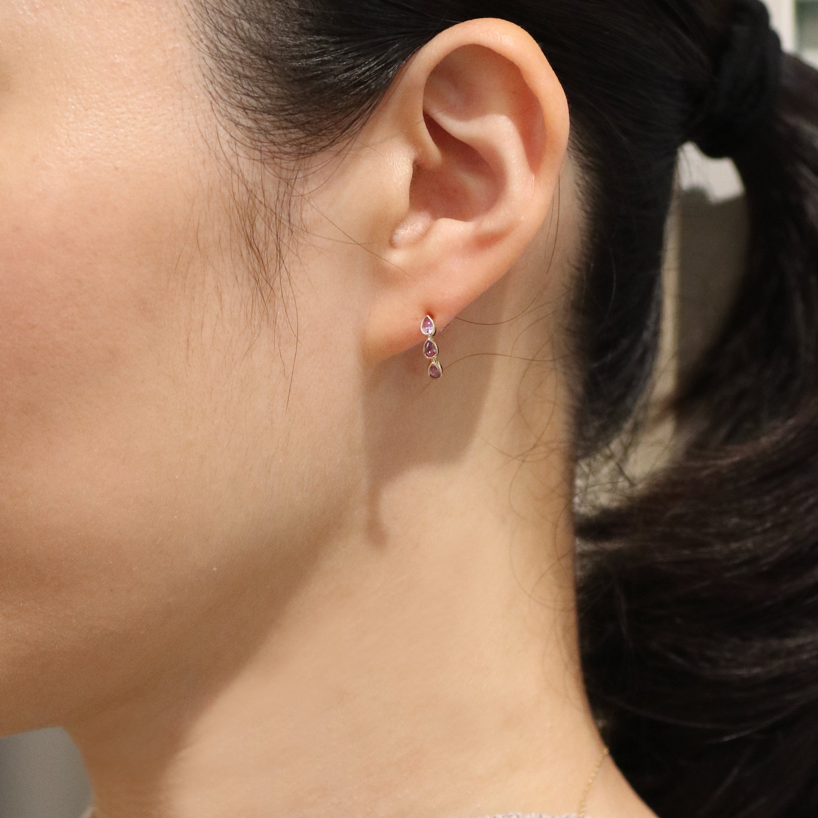 K10YG ローズ ティア ピンクサファイア ピアス – COLETTE GIFT