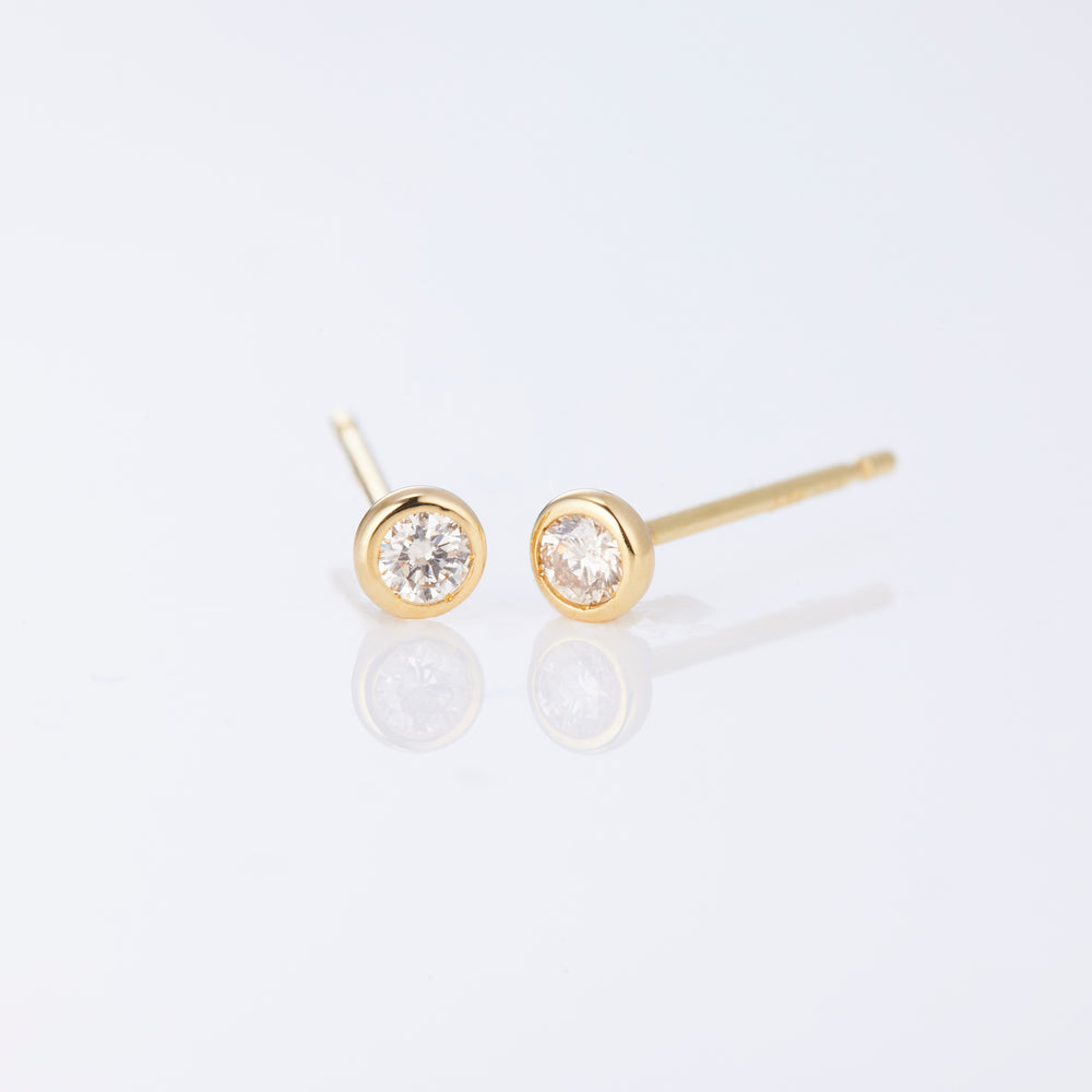 K18YG ベアトリス 1粒 ダイヤ ポストピアス（0.04ct)