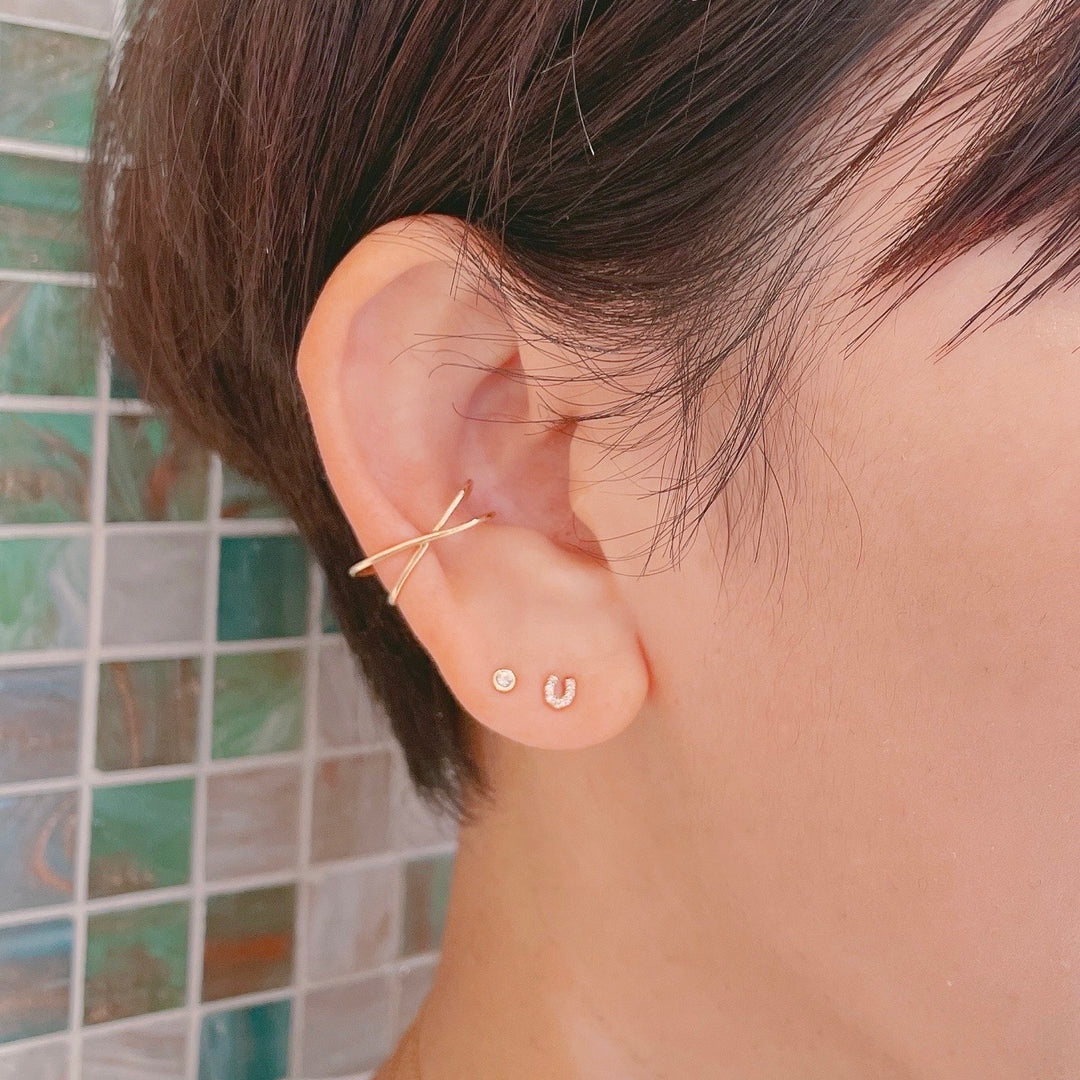 【Winter Limited】ホースシュー ダイヤ ピアス