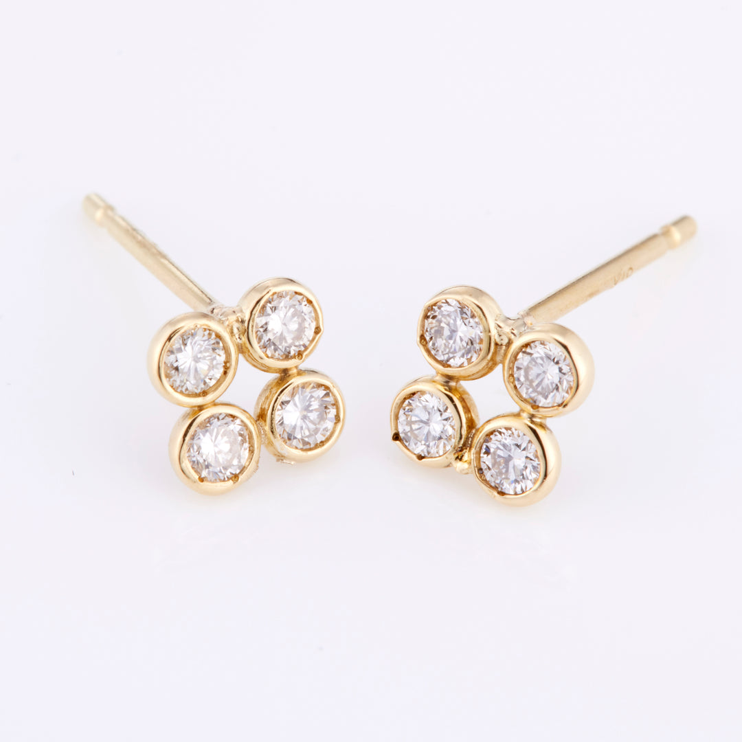 K18YG アビー ダイヤ ポストピアス