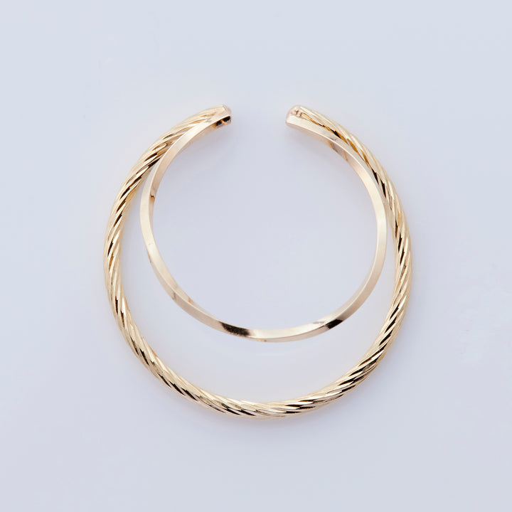 K10YG 2連 イヤーカフ クローラ×ヒネリ