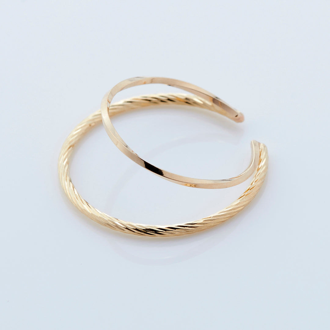 K10YG 2連 イヤーカフ クローラ×ヒネリ