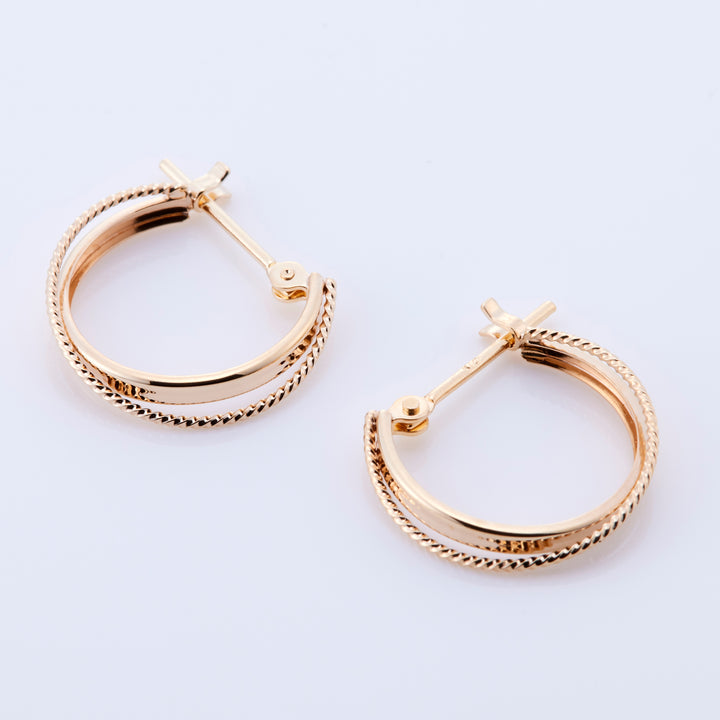 K10YG double hoop earrings