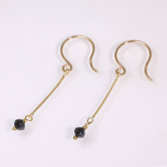 K10YG ブラックダイヤ ショート ピアス