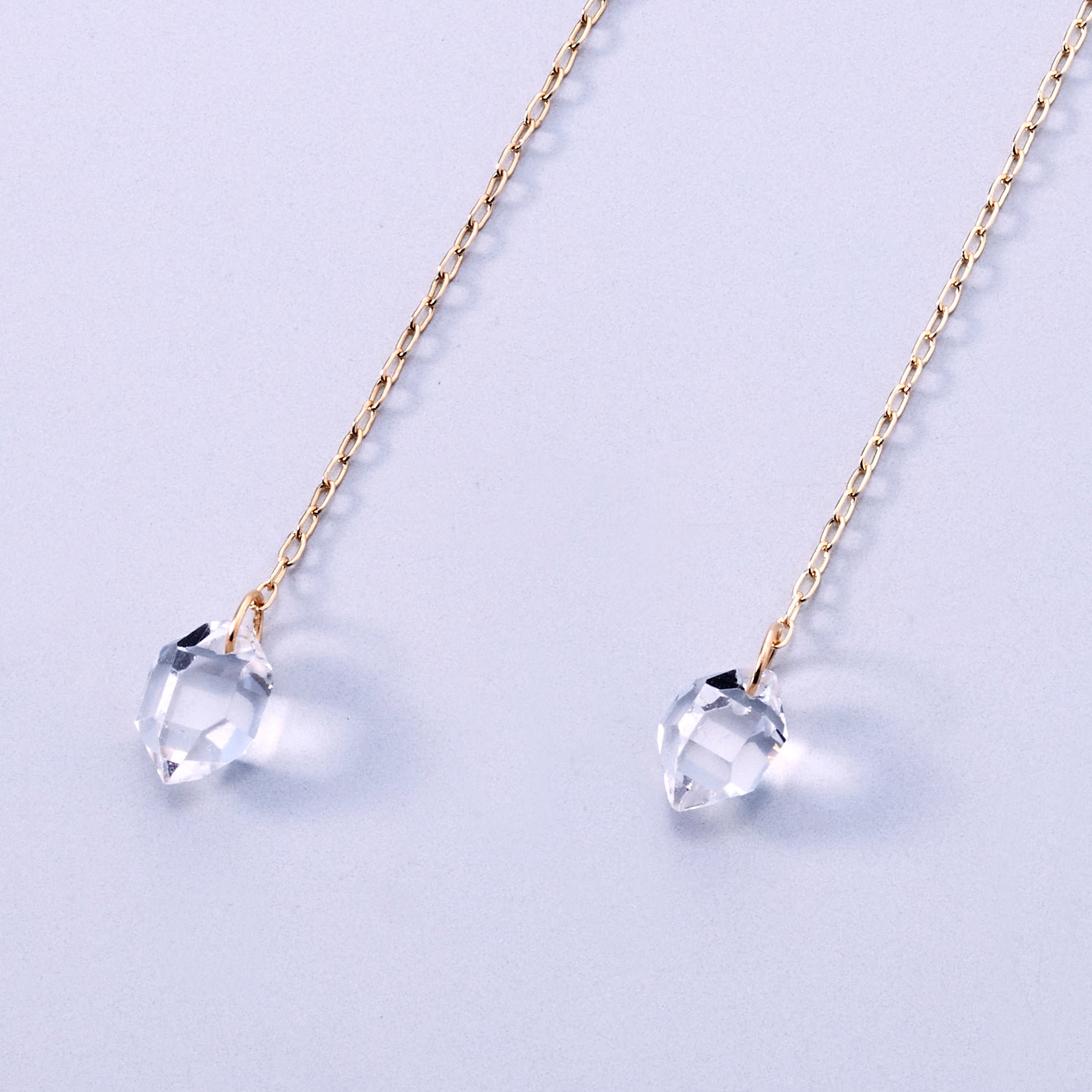 K10YG ハーキマー ダイヤモンド クォーツ アメリカン ピアス – COLETTE