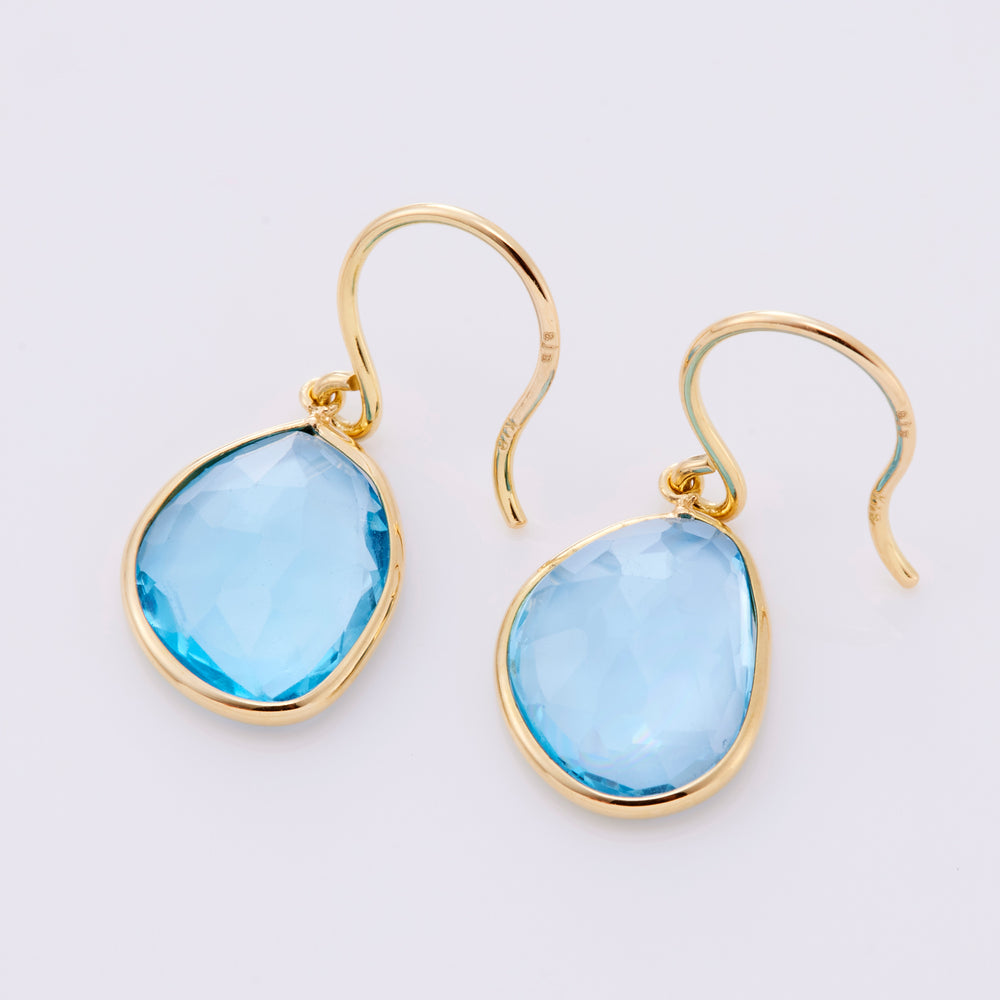 K18YG Blue Topaz Glow Earrings