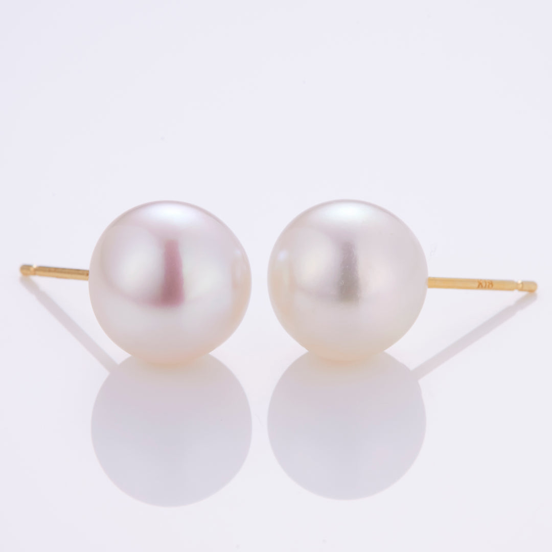 K18YG 1粒 アコヤパール ポストピアス