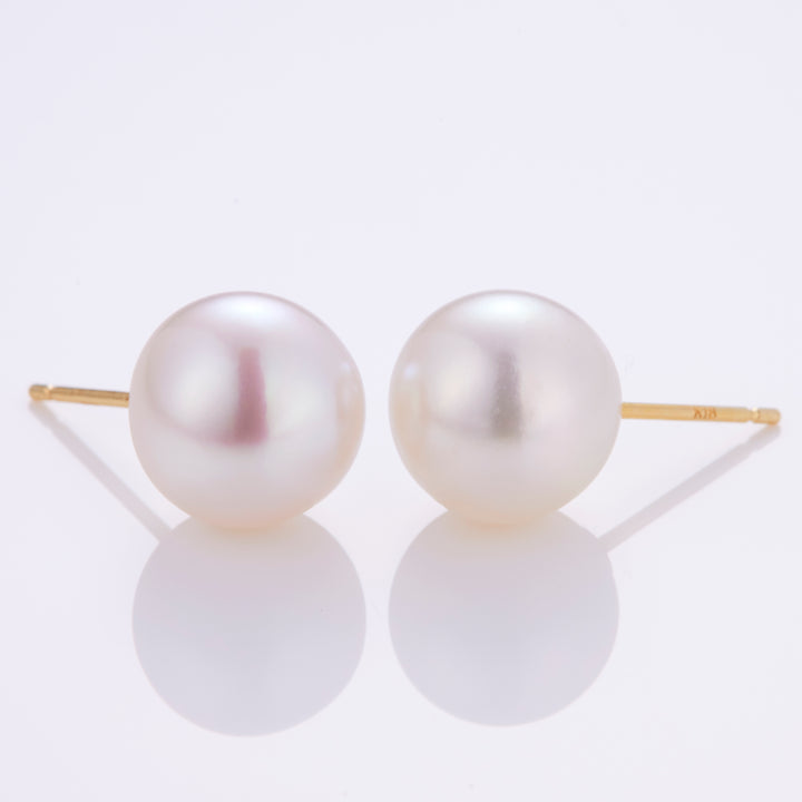 K18YG 1粒 アコヤパール ポストピアス