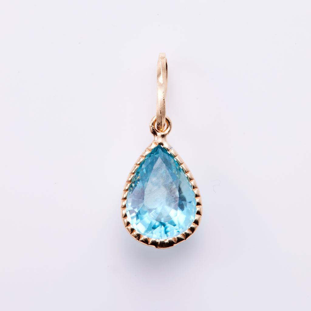 K10YG ブルー ジルコン PS ミル ペンダントトップ – COLETTE GIFT