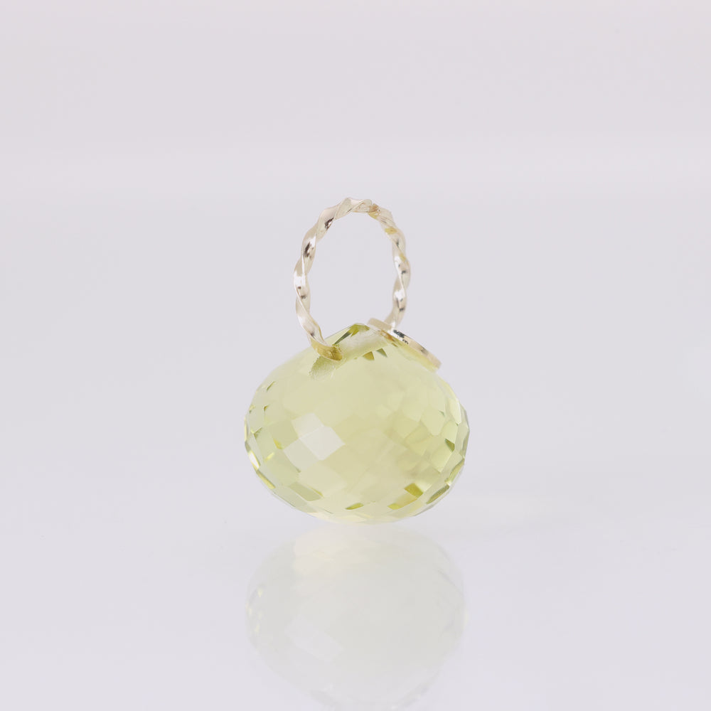 K10YG Lemon Quartz Dewdrop Pendant Top