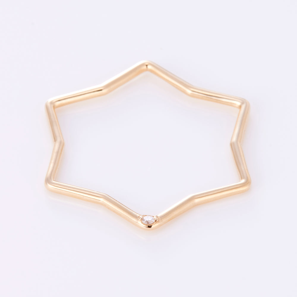 April Birthstone: 10K Yellow Gold "Wish Upon a Star" Birthstone Pendant with Diamond [Custom-Made]