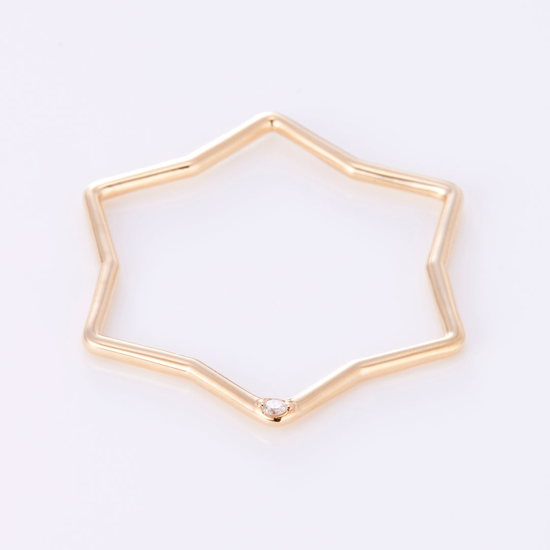 K10YG 星に願いを 誕生石 ペンダントトップ ダイヤ【オーダーメイド商品】