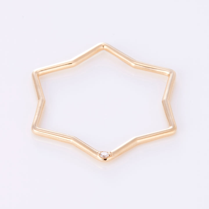 K10YG 星に願いを 誕生石 ペンダントトップ ダイヤ【オーダーメイド商品】