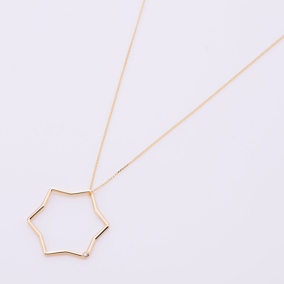 K10YG 星に願いを 誕生石 ペンダントトップ ダイヤ【オーダーメイド商品】