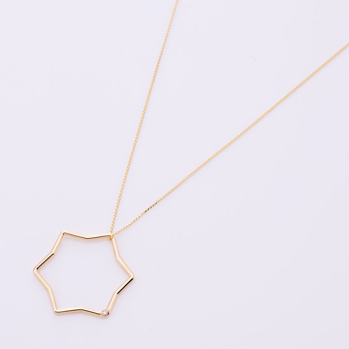 K10YG 星に願いを 誕生石 ペンダントトップ ダイヤ【オーダーメイド商品】