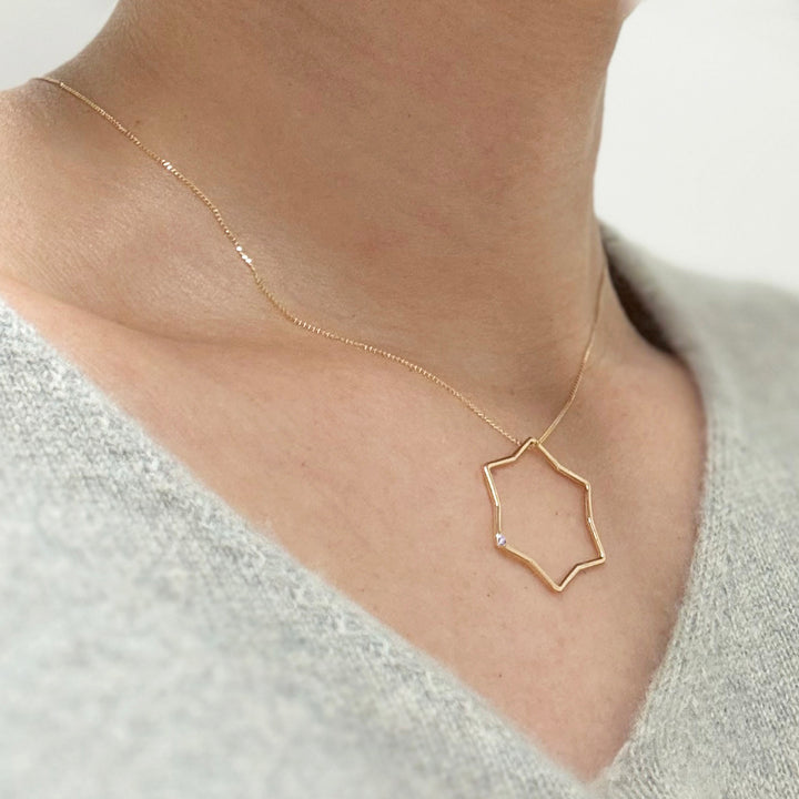 K10YG 星に願いを 誕生石 ペンダントトップ ダイヤ【オーダーメイド商品】